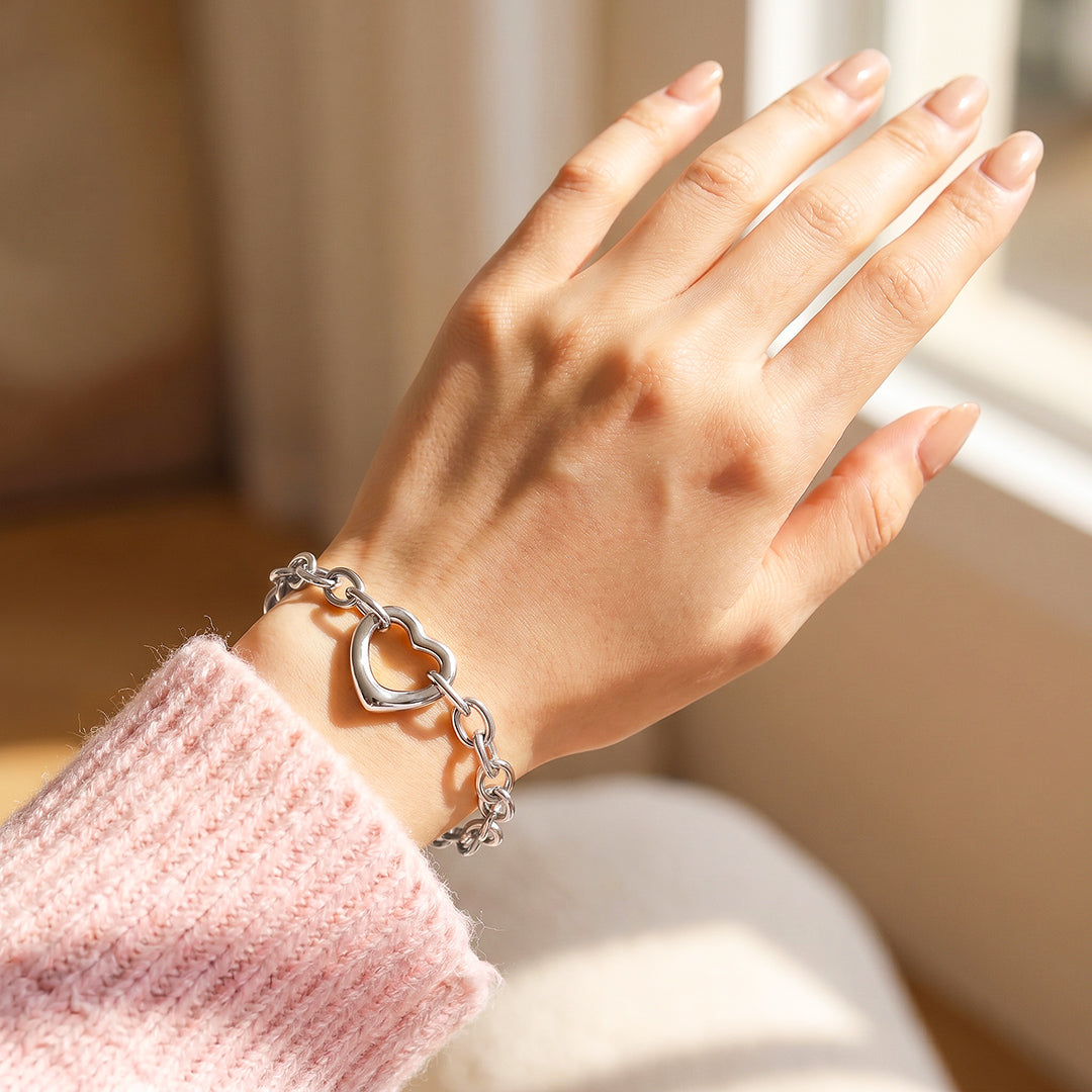 Open Heart Chain Bracelet | Luxe6705