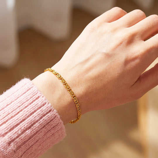 Scroll Link Chain Bracelet | Luxe6706