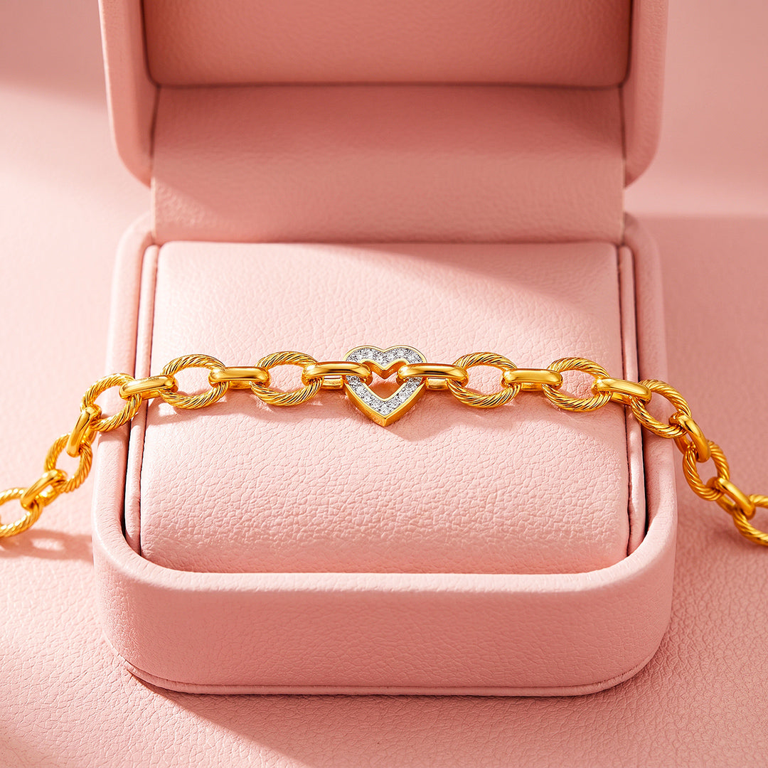 Heart Twist Chain Bracelet | Luxe6711
