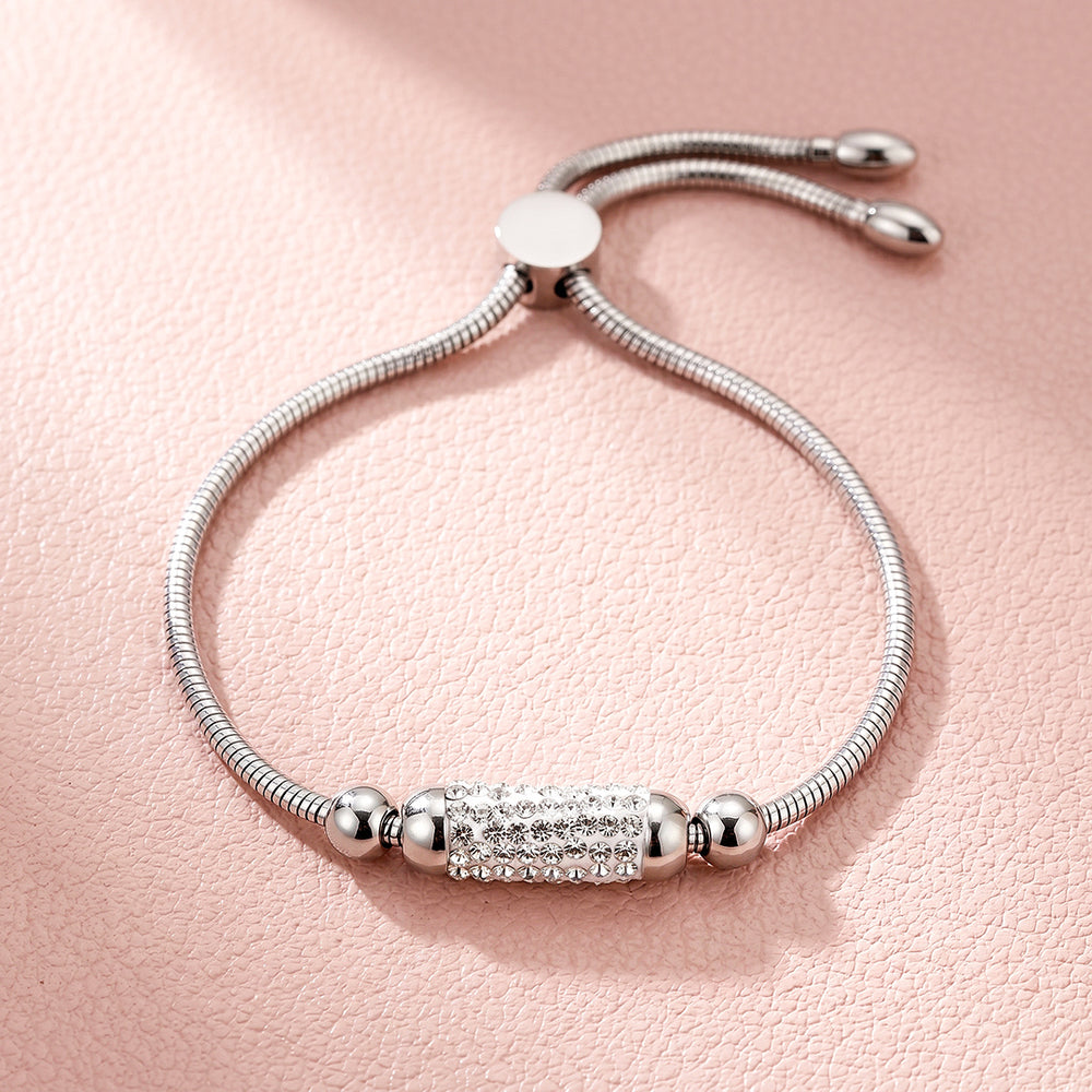 Pavé Cylinder Adjustable Chain Bracelet | Luxe6719