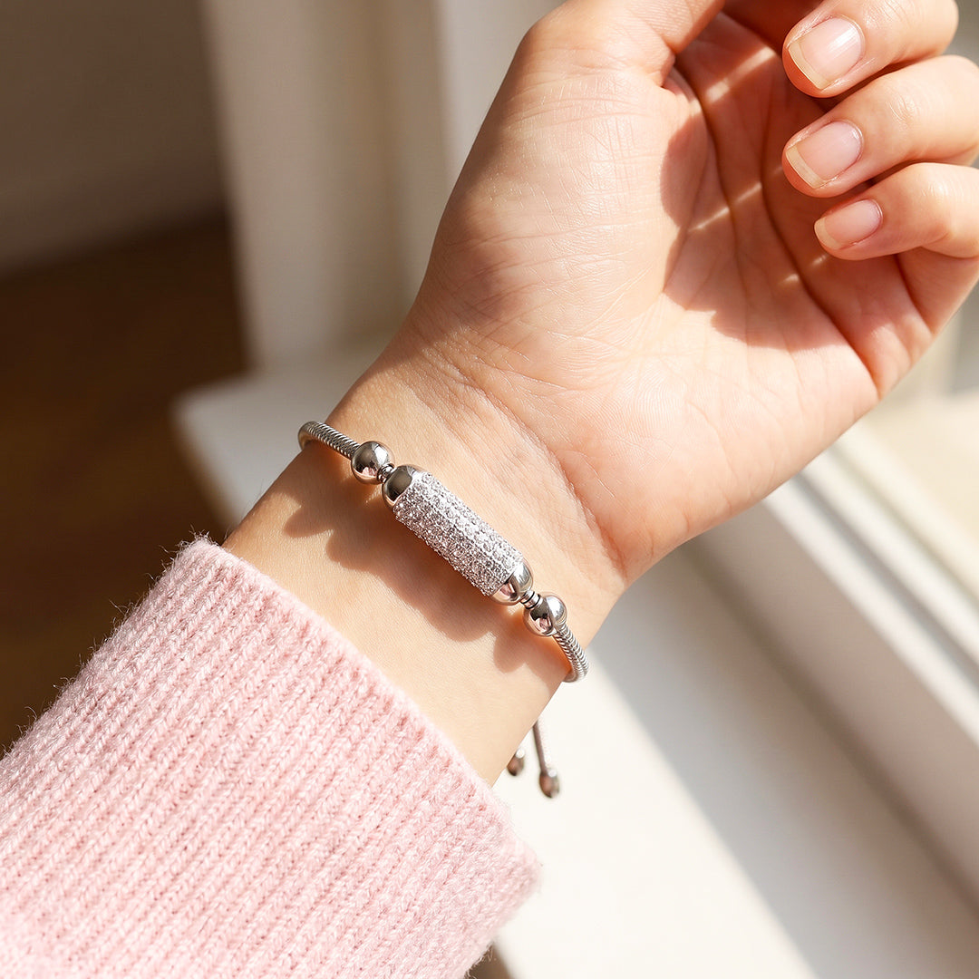 Pavé Cylinder Adjustable Chain Bracelet | Luxe6719