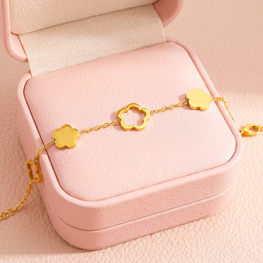 Five Clover Station Chain Bracelet | Luxe6725