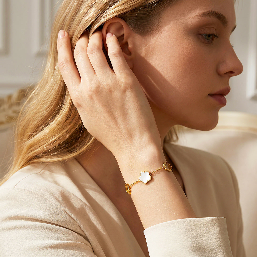 Five Clover Station Chain Bracelet | Luxe6725