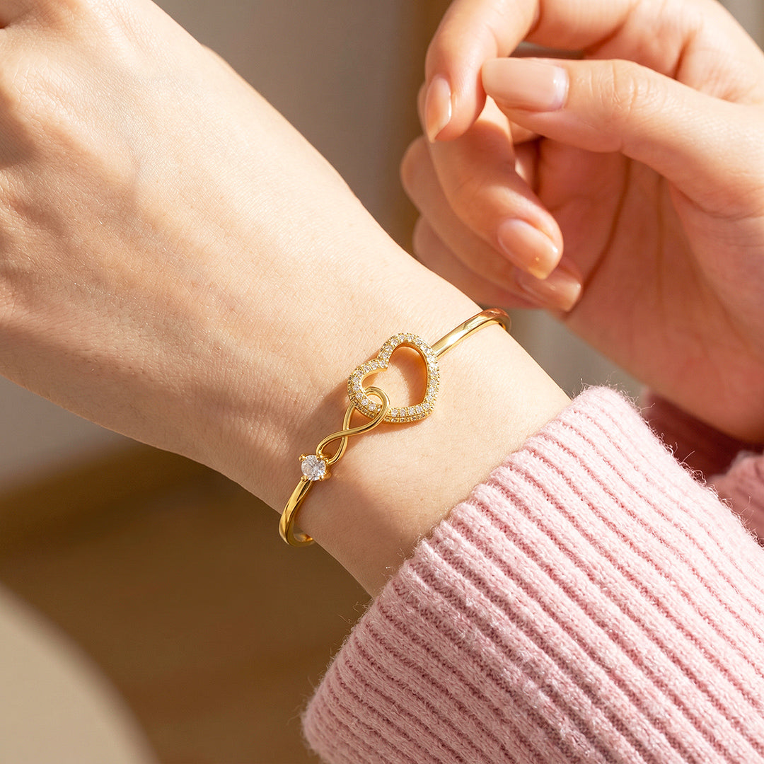 Infinity Heart Bangle Bracelet | Luxe6726