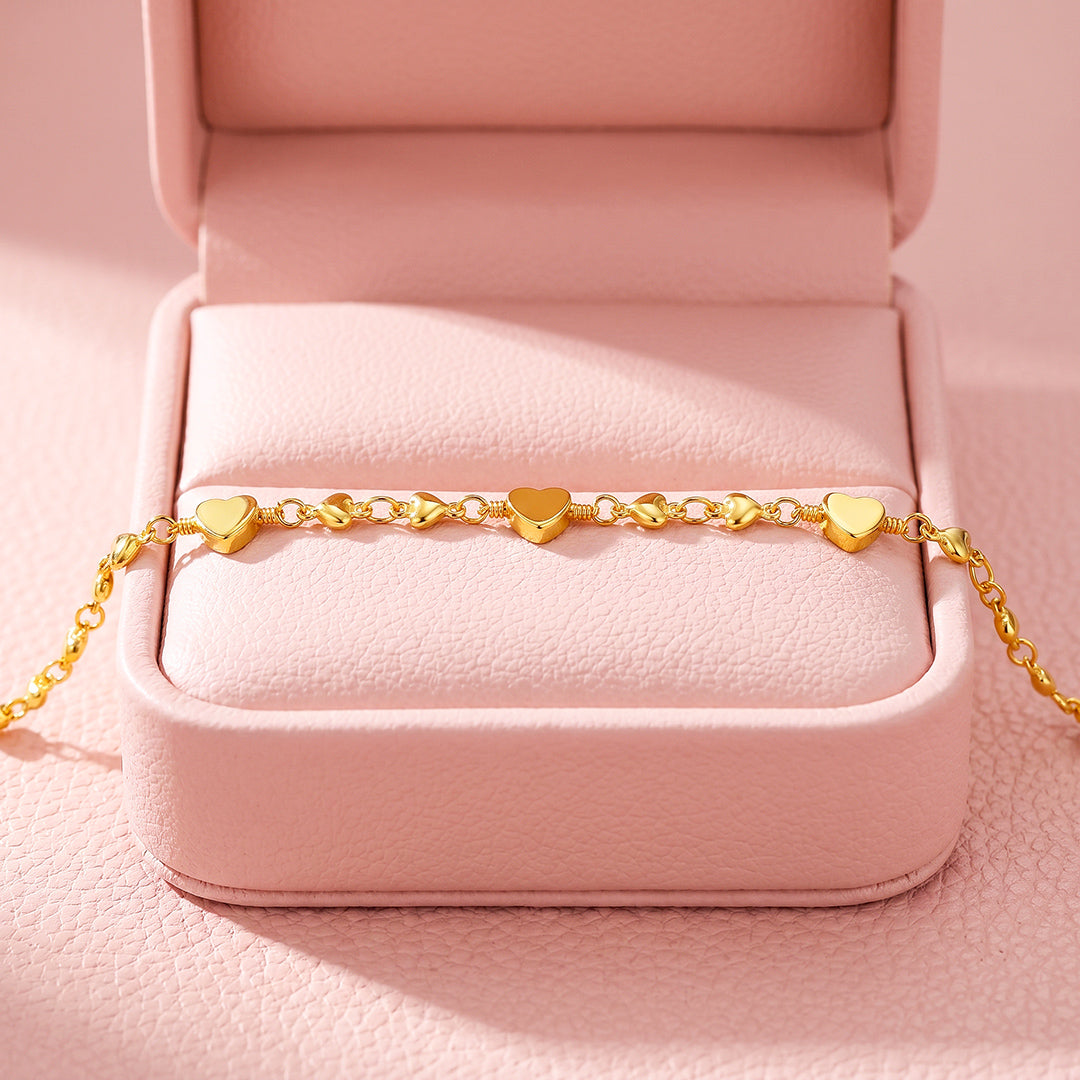 Polished Heart Link Chain Bracelet | Luxe6730