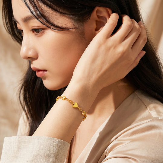 Polished Heart Link Chain Bracelet | Luxe6730