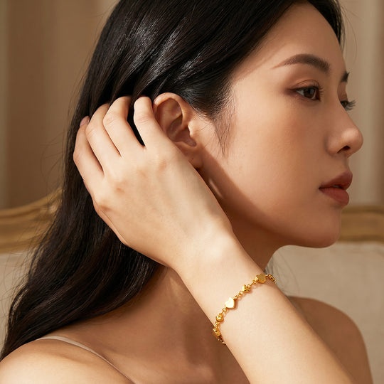 Polished Heart Link Chain Bracelet | Luxe6730