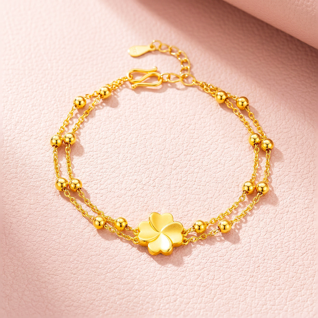 Four-Leaf Clover Double-Strand Bracelet | Luxe6738