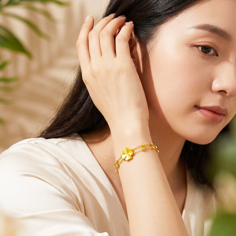 Four-Leaf Clover Double-Strand Bracelet | Luxe6738
