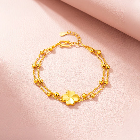 Four-Leaf Clover Double-Strand Bracelet | Luxe6738