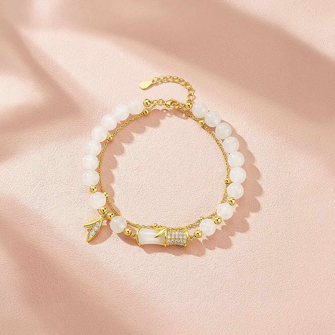 Bamboo Jade Double-Strand Bracelet | Luxe6744