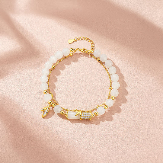 Bamboo Jade Double-Strand Bracelet | Luxe6744