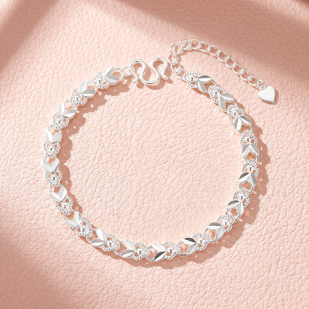 Leaf &amp; Milgrain Link Bracelet | Luxe6745