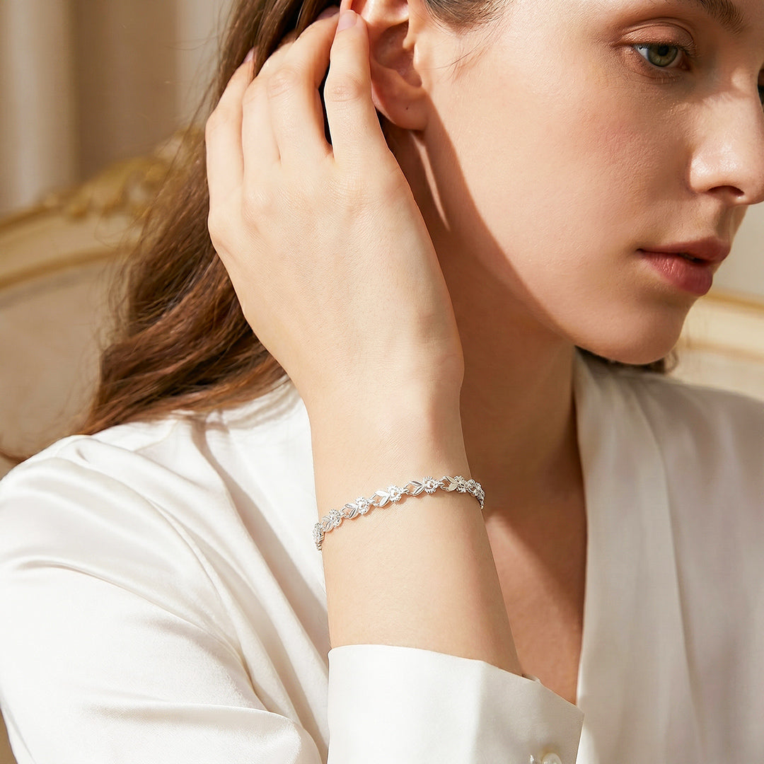 Leaf &amp; Milgrain Link Bracelet | Luxe6745