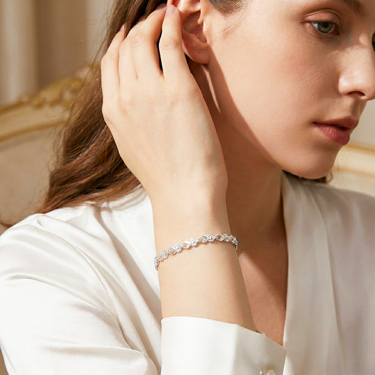 Leaf &amp; Milgrain Link Bracelet | Luxe6745