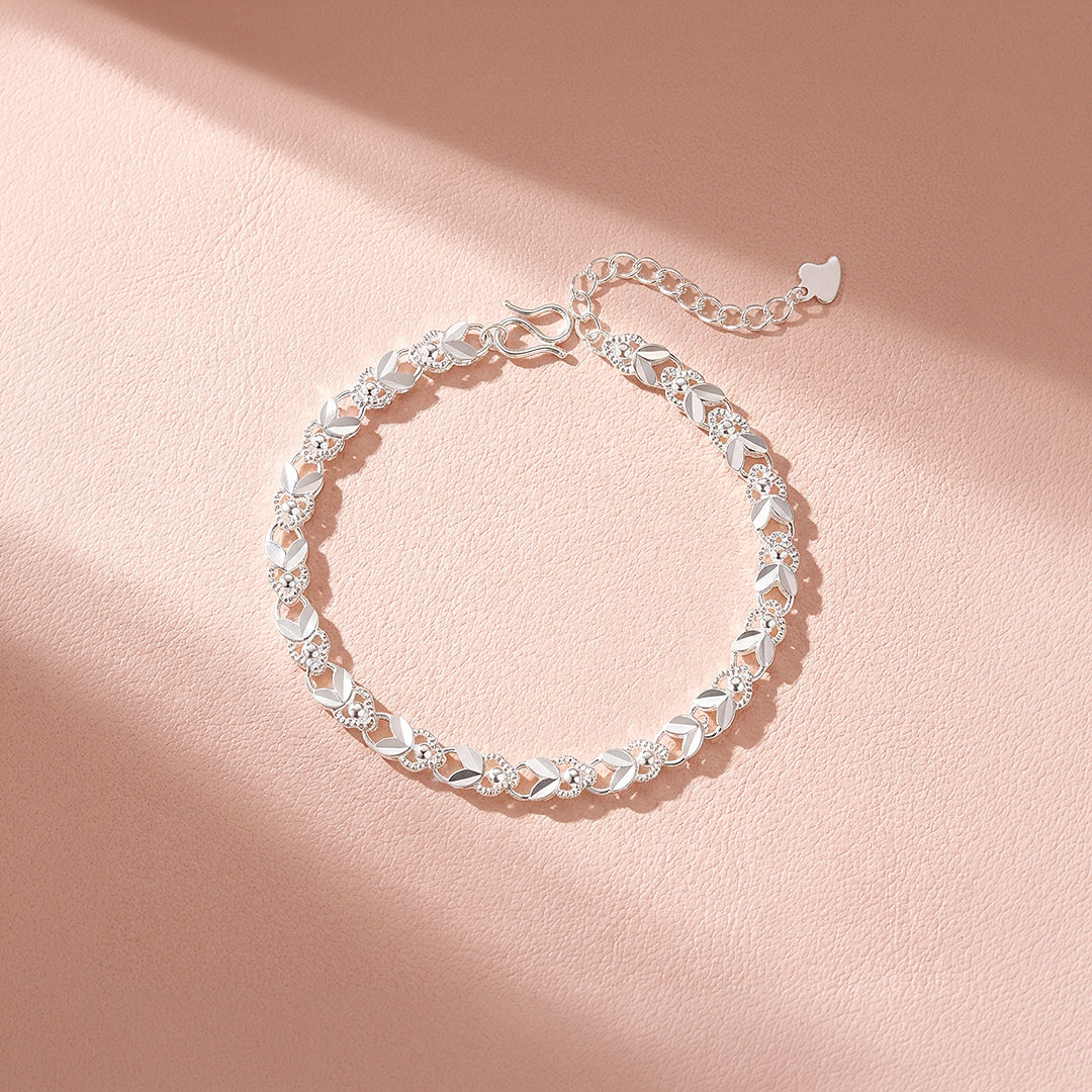 Leaf &amp; Milgrain Link Bracelet | Luxe6745
