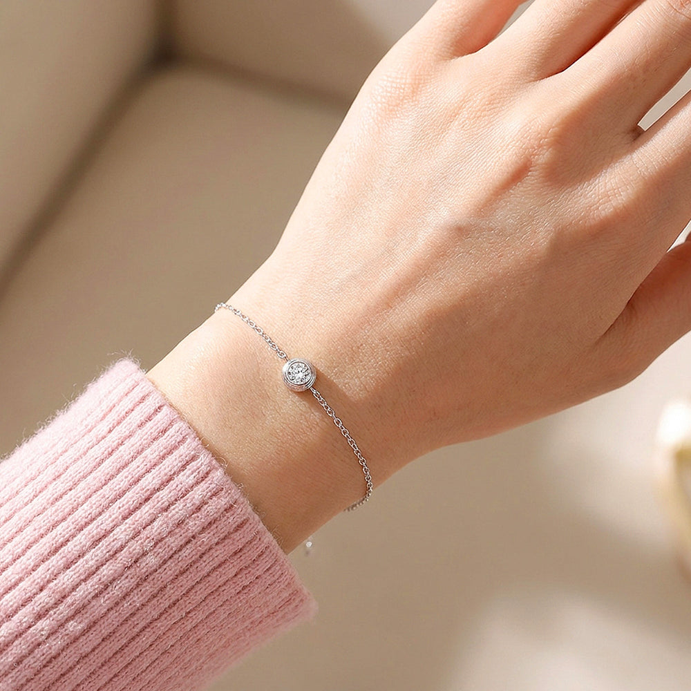 Bezel Solitaire Chain Bracelet | Women's Bracelet | Luxe6747