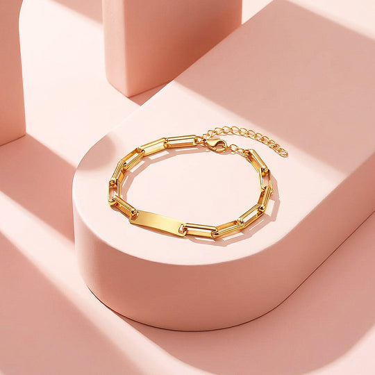 Paperclip Bar ID Bracelet | Women&