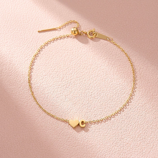Initial Heart Charm Bracelet | Women&