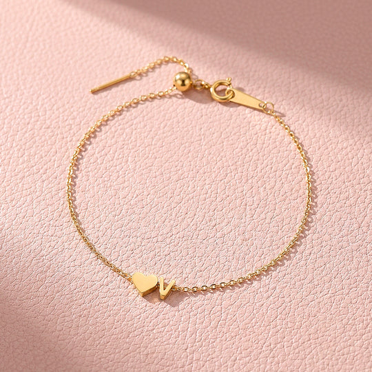 Initial Heart Charm Bracelet | Women&