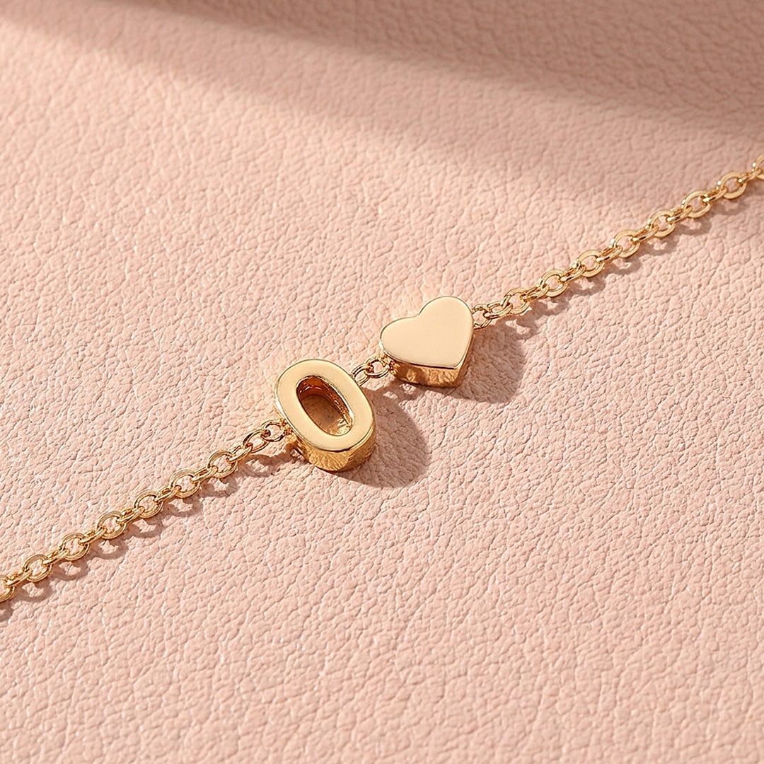 Initial Heart Charm Bracelet | Women&