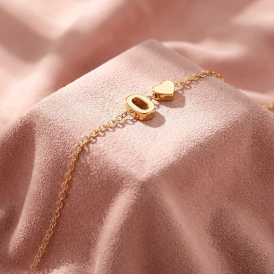 Initial Heart Charm Bracelet | Women&