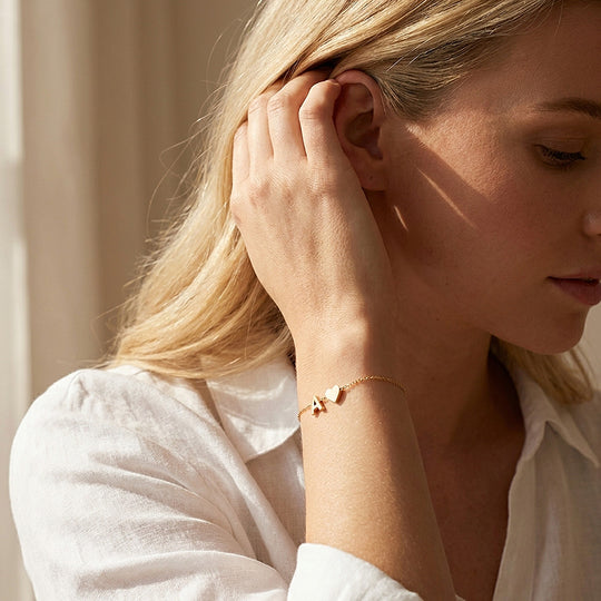 Initial Heart Charm Bracelet | Women&