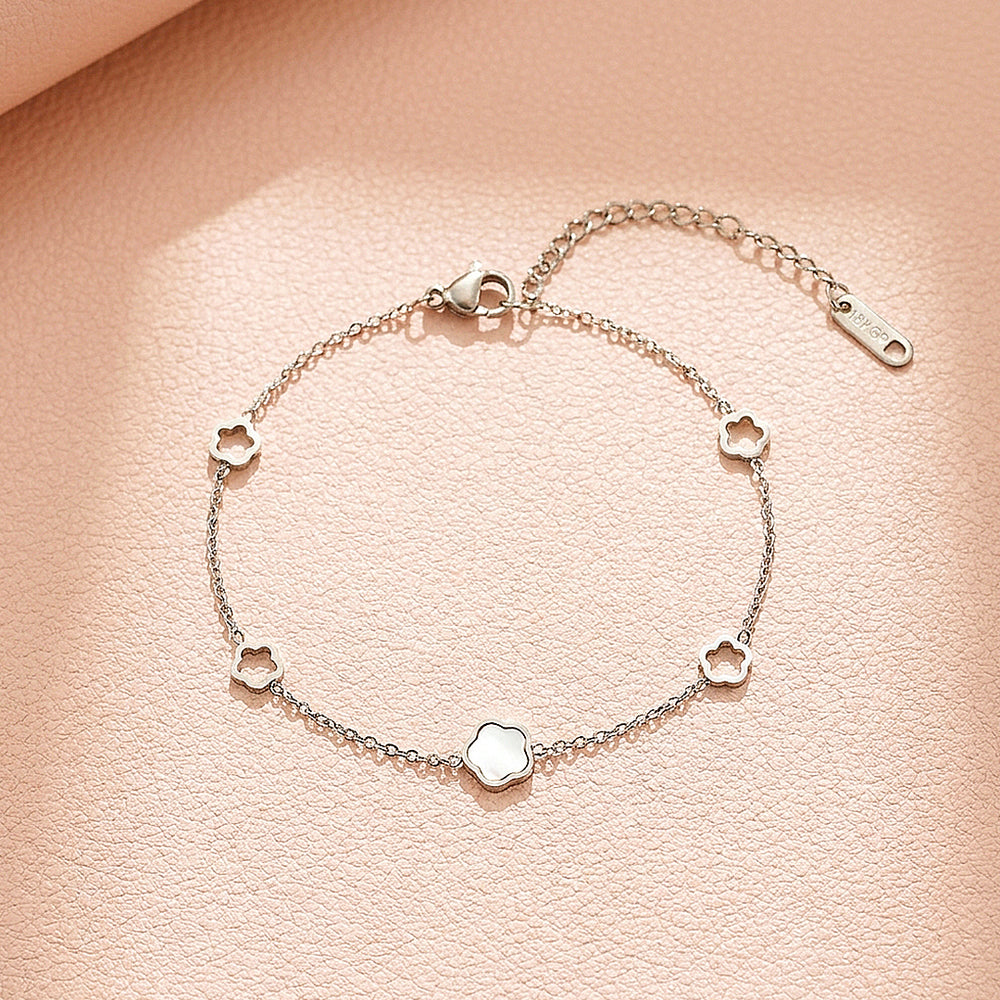 Mother of Pearl Clover Chain Bracelet | Women's Bracelet | Luxe6766