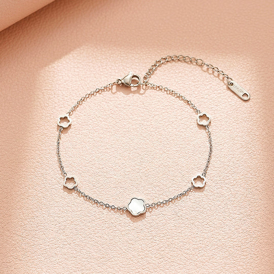 Mother of Pearl Clover Chain Bracelet | Women&