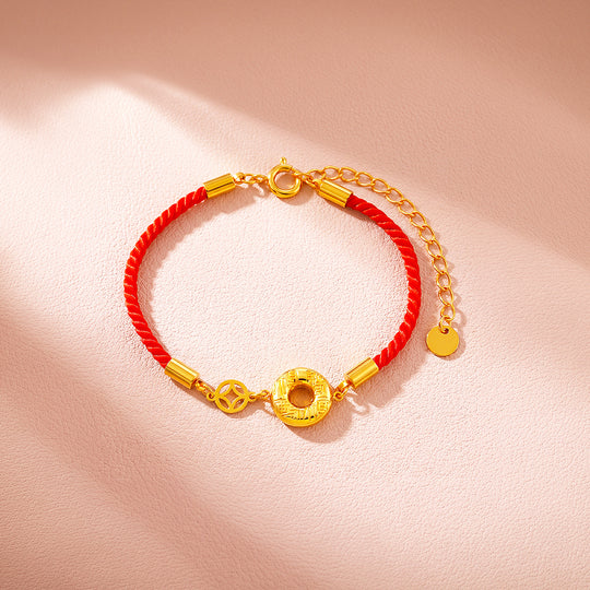 Fortune Coin Red Rope Bracelet | Women&