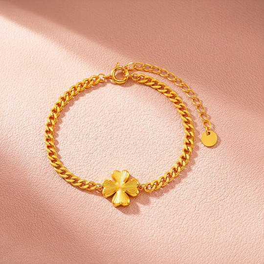 Clover Cuban Chain Bracelet | Women&