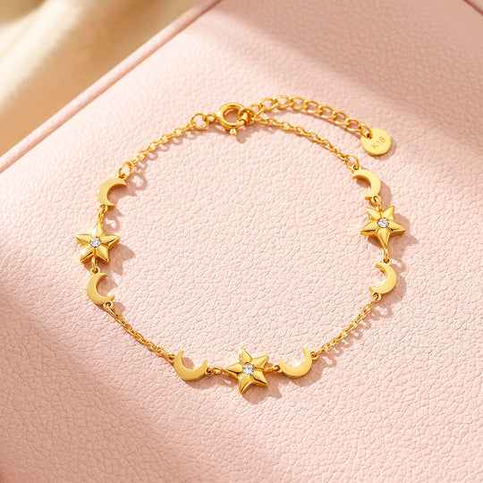 Star &amp; Moon Charm Bracelet | Women&