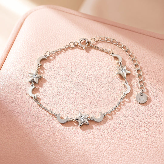 Star &amp; Moon Charm Bracelet | Women&