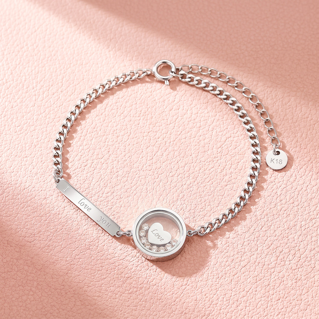 "I Love You" Locket Charm Bracelet | Women&