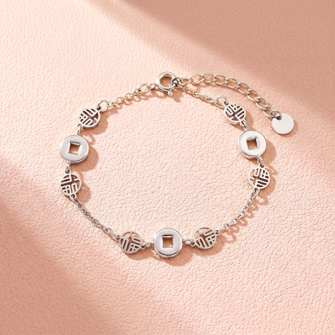 Fortune Coin &amp; Openwork Medallion Bracelet | Women&