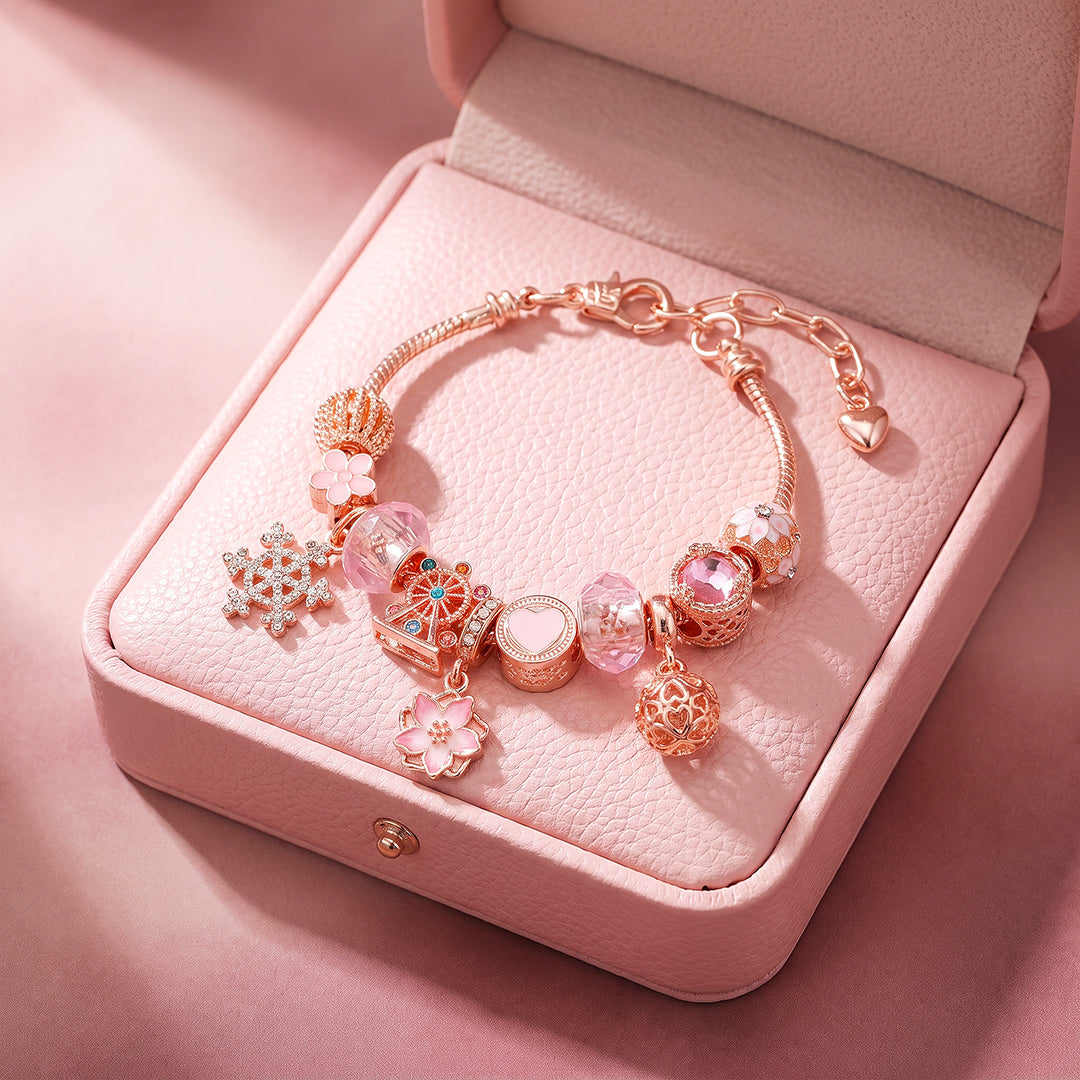 Whimsical Sakura Charm Bracelet | Luxe6782