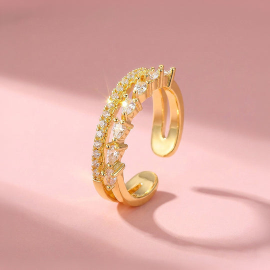 Double-Row Pear and Pavé Layered Band | Clearance Sale | Luxe9174