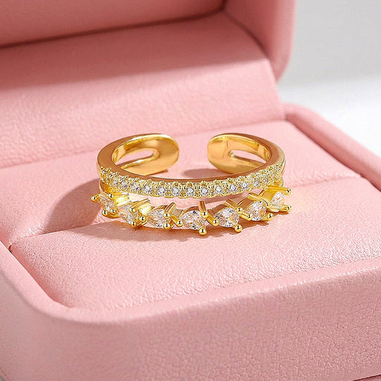 Double-Row Pear and Pavé Layered Band | Clearance Sale | Luxe9174