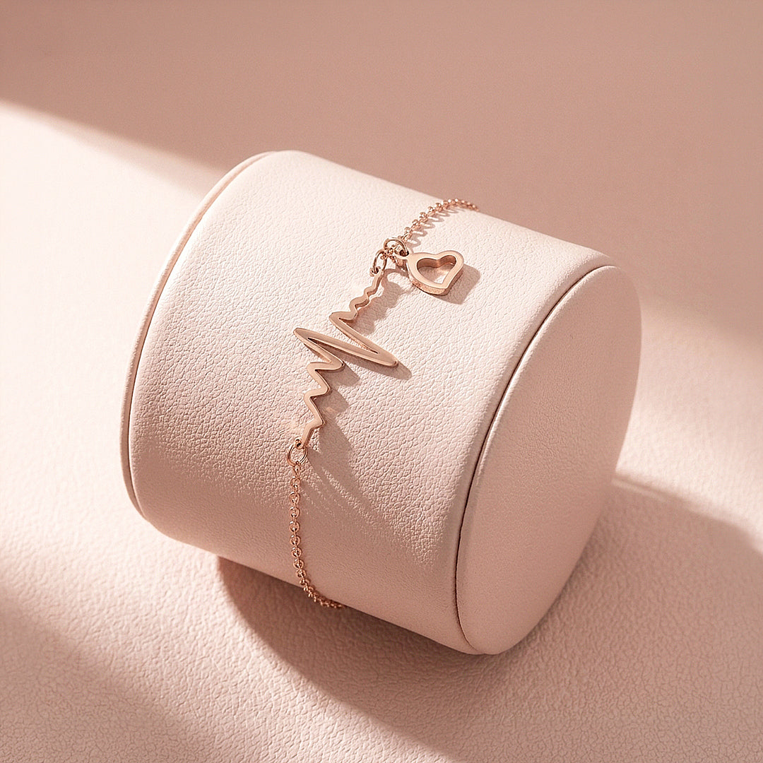 Heartbeat Lifeline &amp; Open Heart | Anklet | Luxe9217