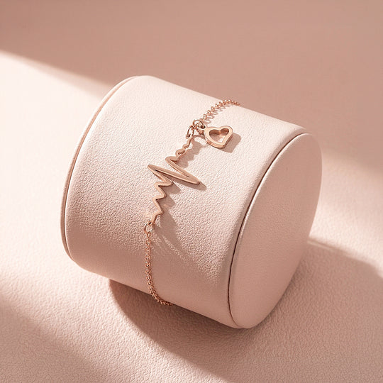 Heartbeat Lifeline &amp; Open Heart | Anklet | Luxe9217