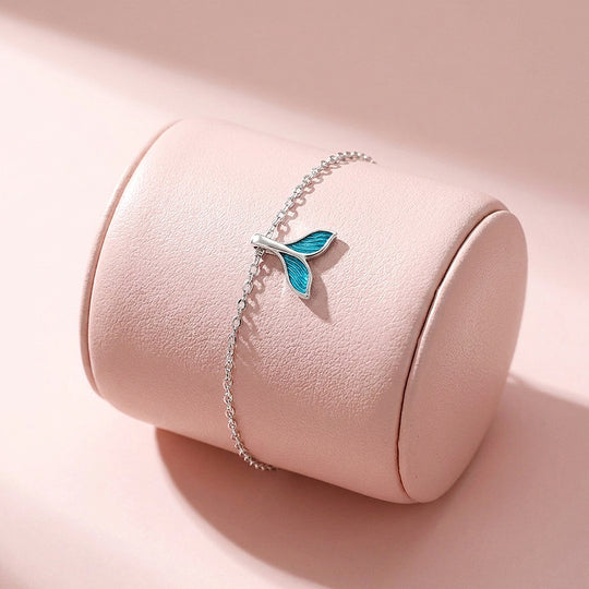Blue Enamel Mermaid Tail Charm | Anklet | Luxe9241