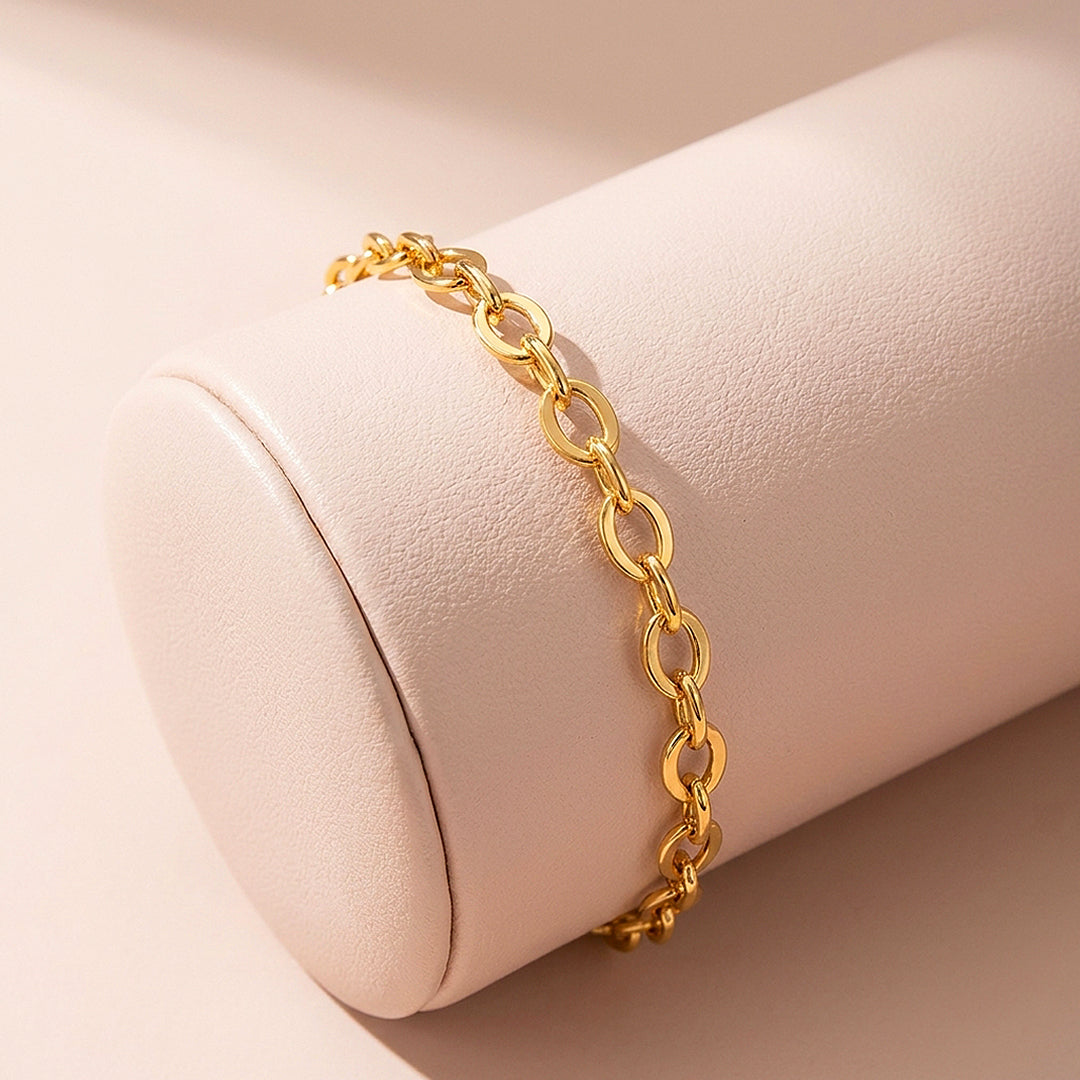 Interlocking Oval Chain | Anklet | Luxe9268