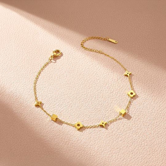 Clover, Starburst &amp; Cube Station | Anklet | Luxe9276