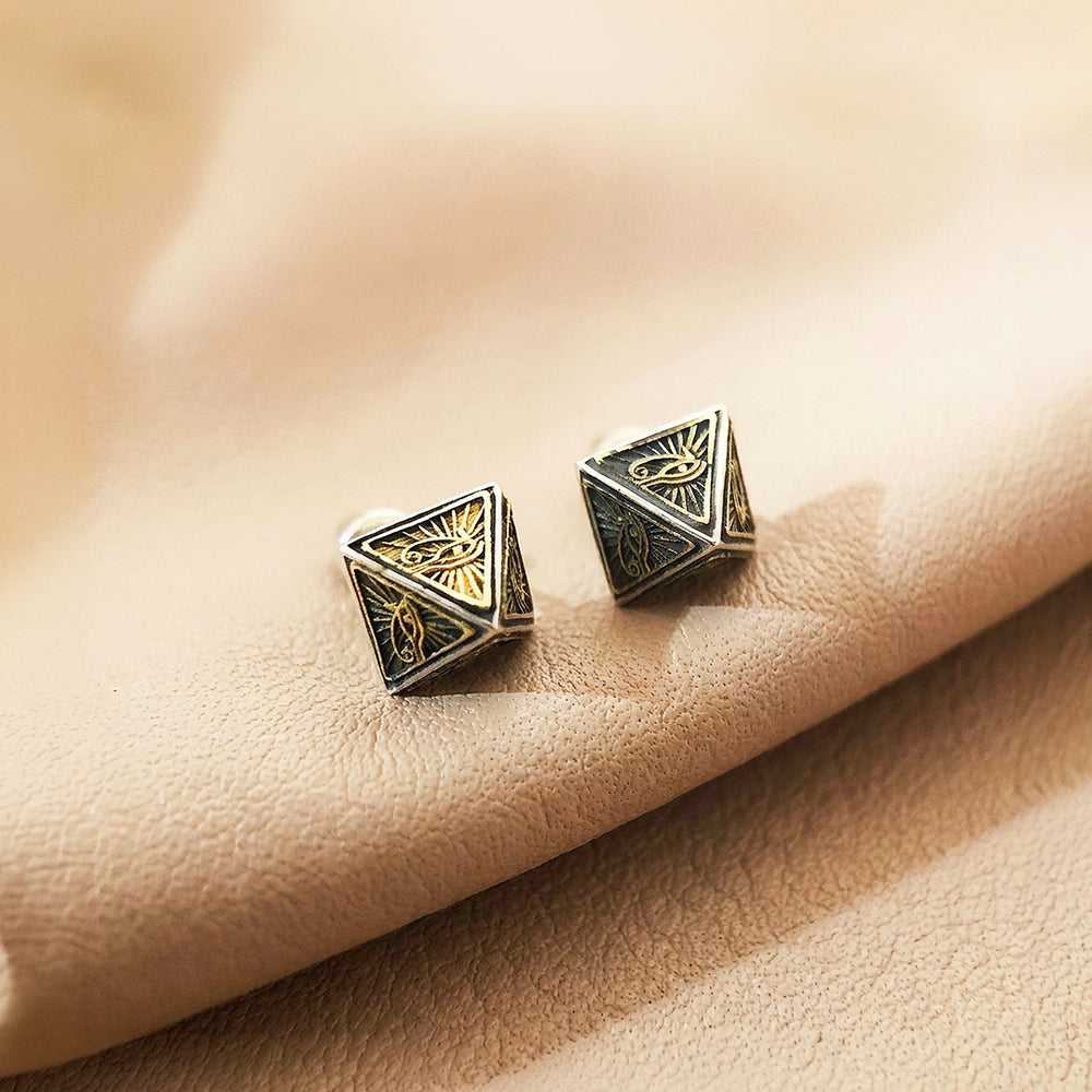 Eye of Horus Pyramid Stud | Men's Earrings | ME1006