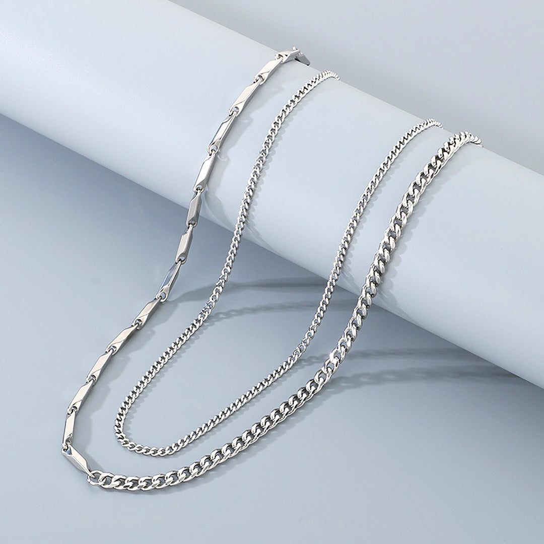 Layered Bar &amp; Cuban Link | Men&
