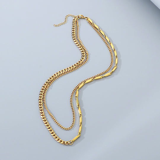 Layered Bar &amp; Cuban Link | Men&