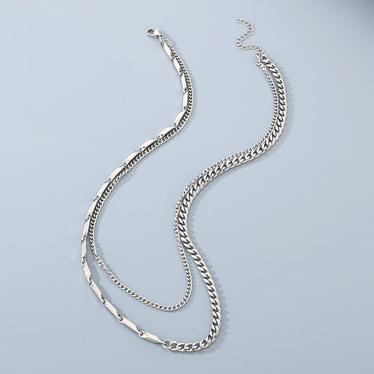 Layered Bar &amp; Cuban Link | Men&