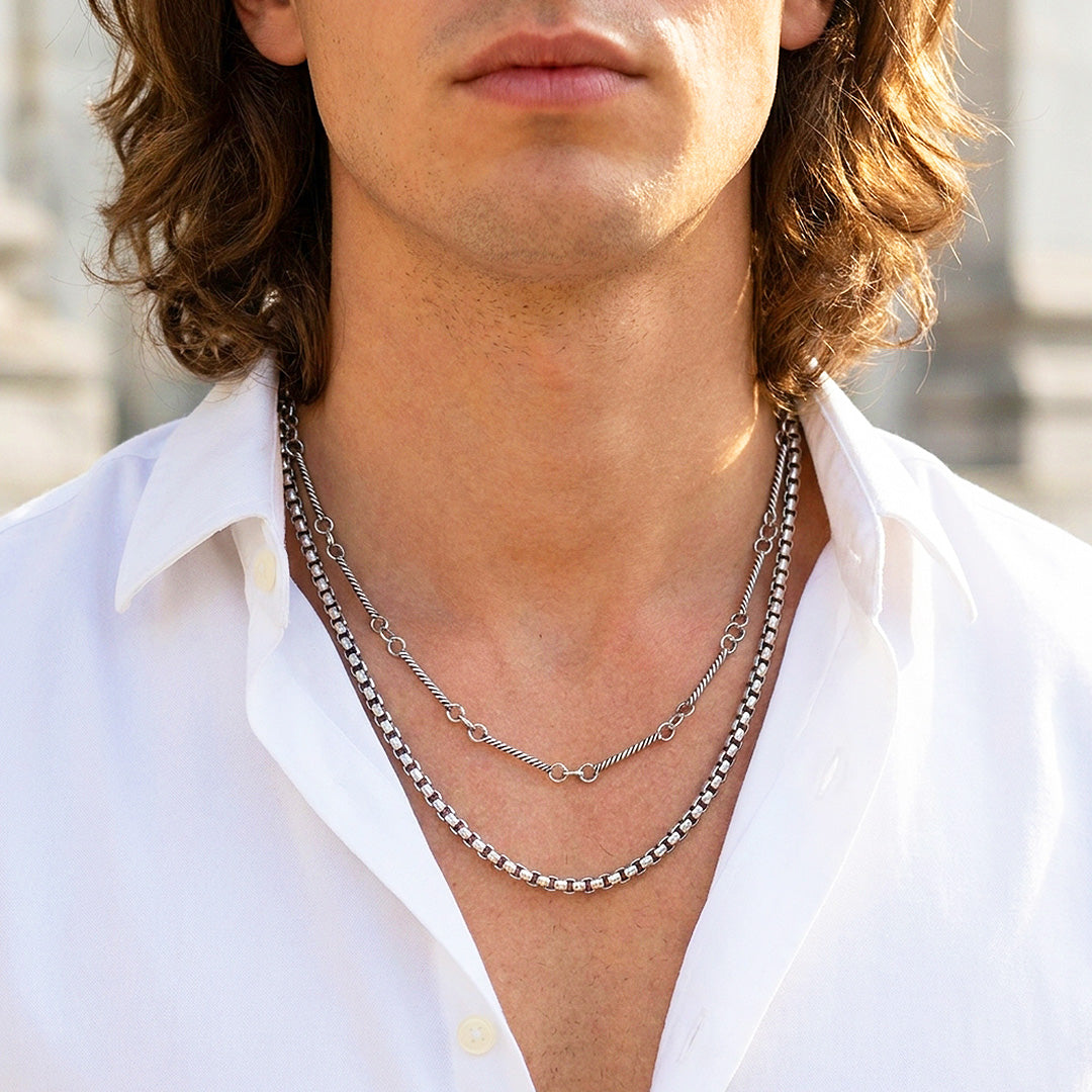 Layered Box &amp; Twisted Link | Men&