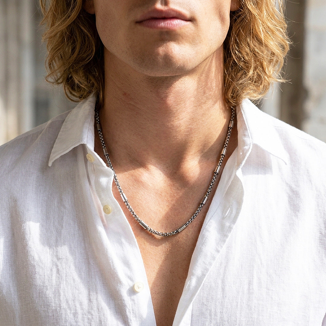 Box Link &amp; Tube Bead Chain | Men&