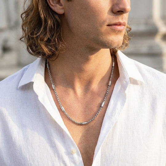 Box Link &amp; Tube Bead Chain | Men&
